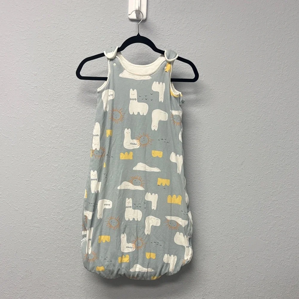 Adorable 18-36 mo Double Zipper Sleep Sack in Blue w White Llamas, GUC